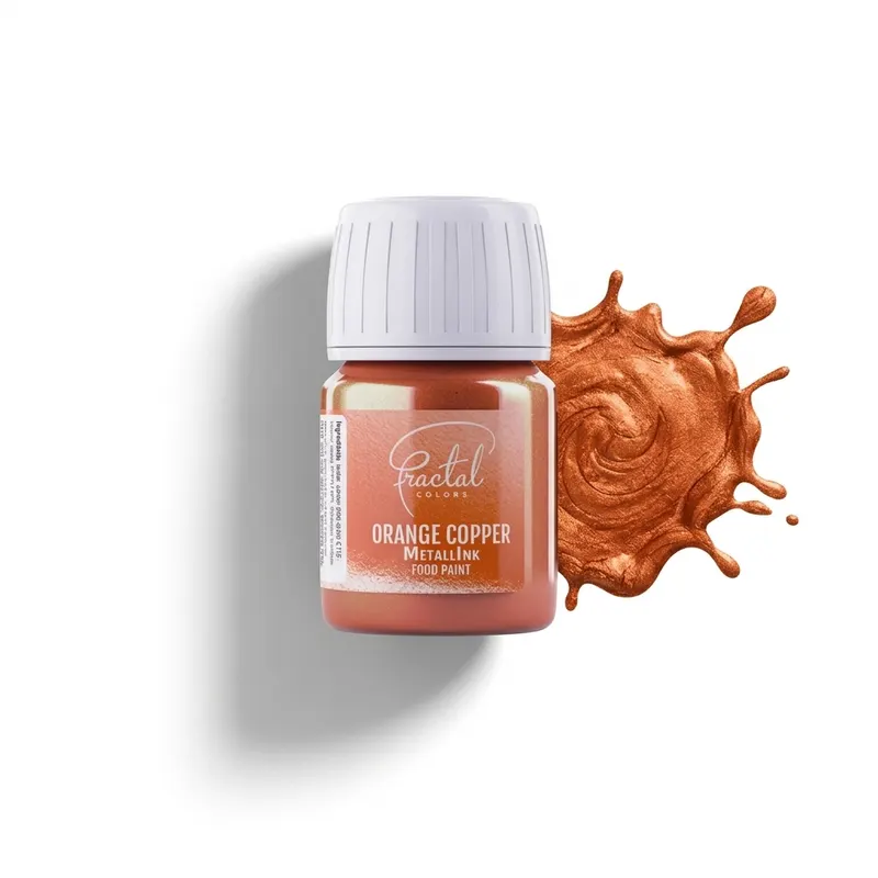 Tekutá metalická barva na dort Fractal Orange Copper 30 ml