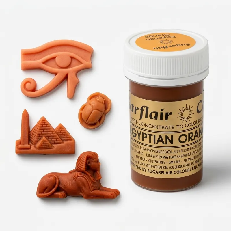 Gelová barva Sugarflair Egyptian Orange oranžová, tuba 25 g
