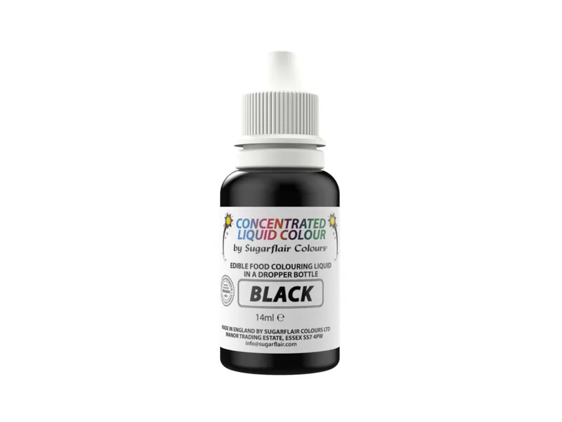 Tekutá potravinářská barva černá Sugarflair 14 ml