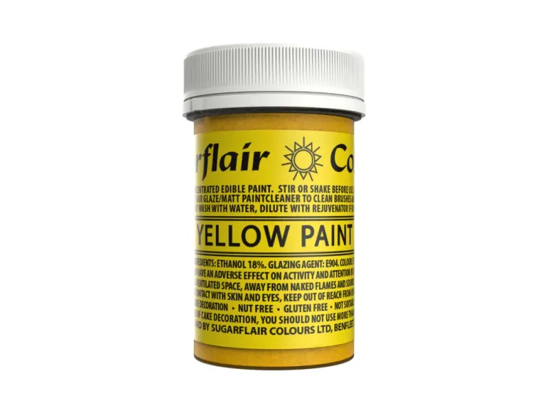 Žlutá gelová barva Sugarflair Matt paints 20 g
