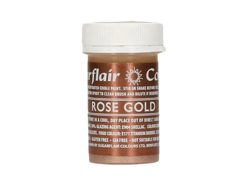Gelová barva Sugarflair Matt paints Rose Gold 20 g