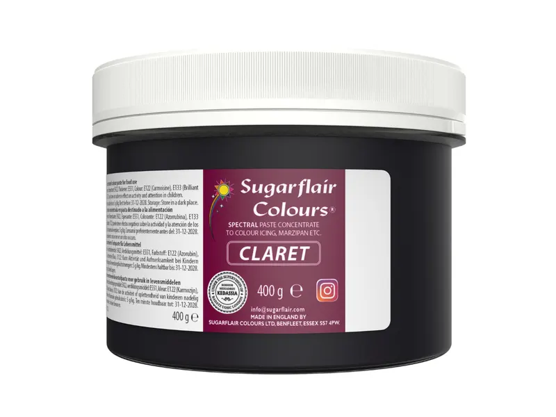 Gelová barva Sugarflair Claret bordó 400 g