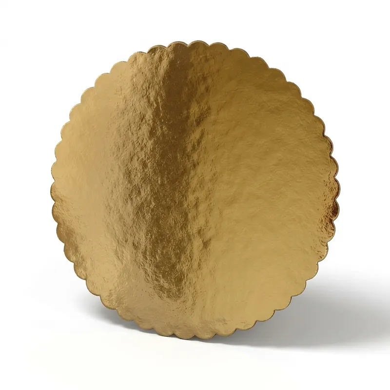 Podložka pod dort kulatá zlatá 26 cm se zdobeným okrajem