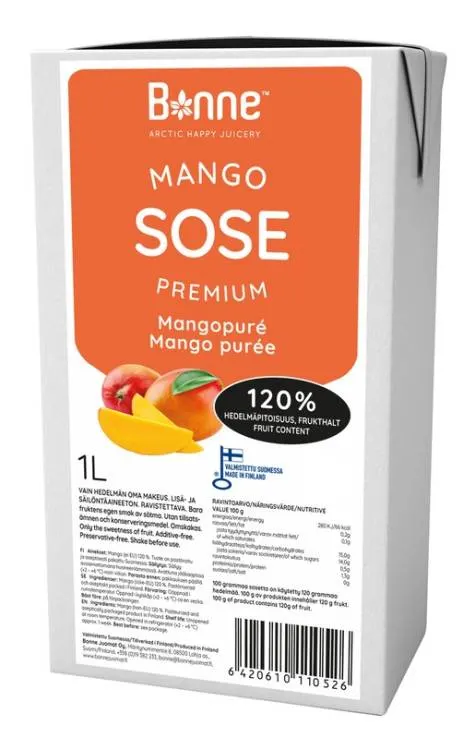 Ovocné pyré mango 100% 1 l