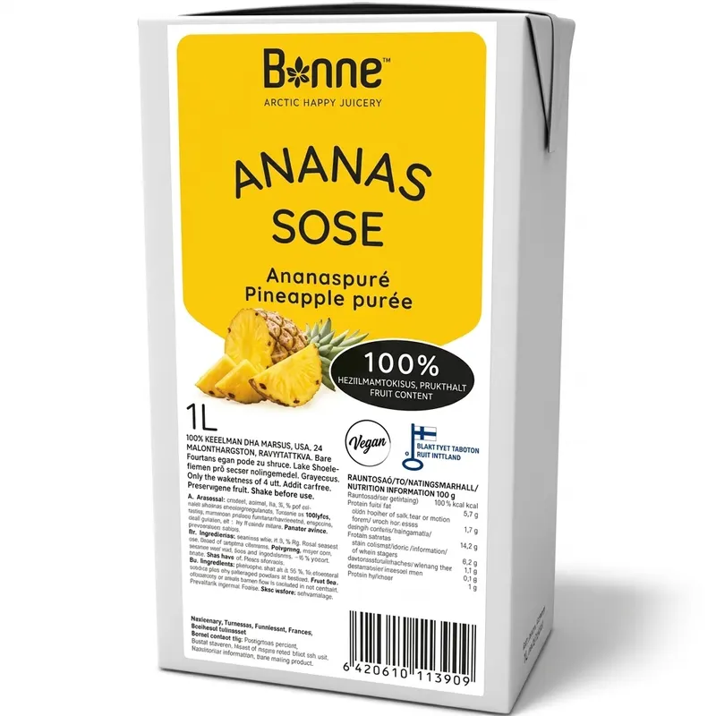 Ovocné pyré ananas 100 % 1 l