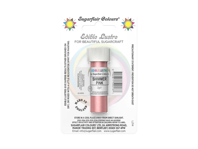 Prachová barva s leskem Shimmer Pink, třpytivě růžová 2 g