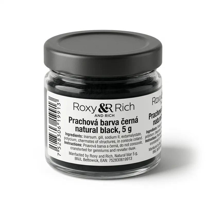Prachová barva černá natural black, 5 g