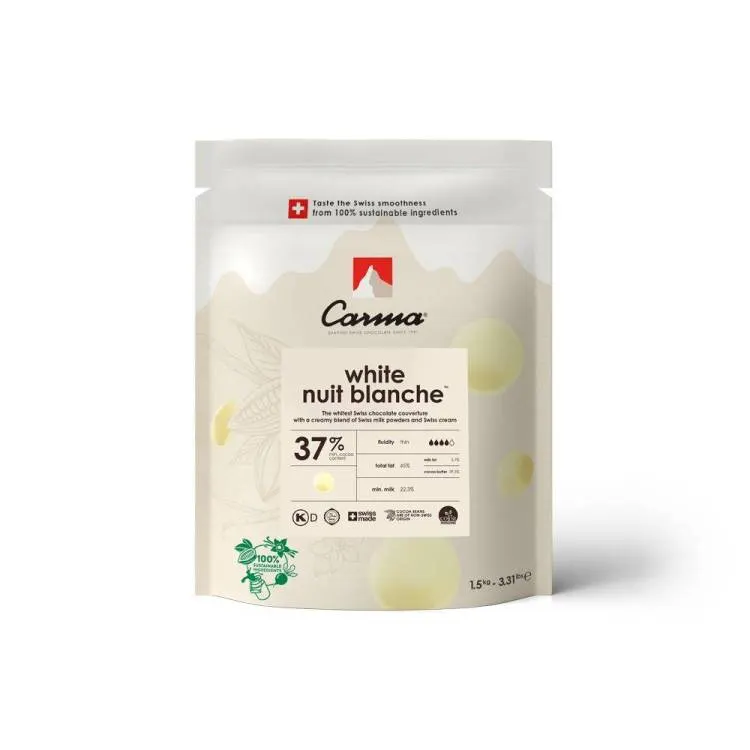 Pravá bílá čokoláda Carma Nuit Blanche 37 % 1,5 kg