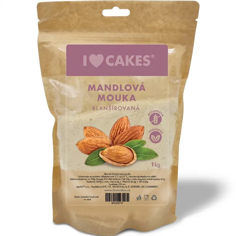 Mandlová mouka blanšírovaná, jemně mletá, 1 kg