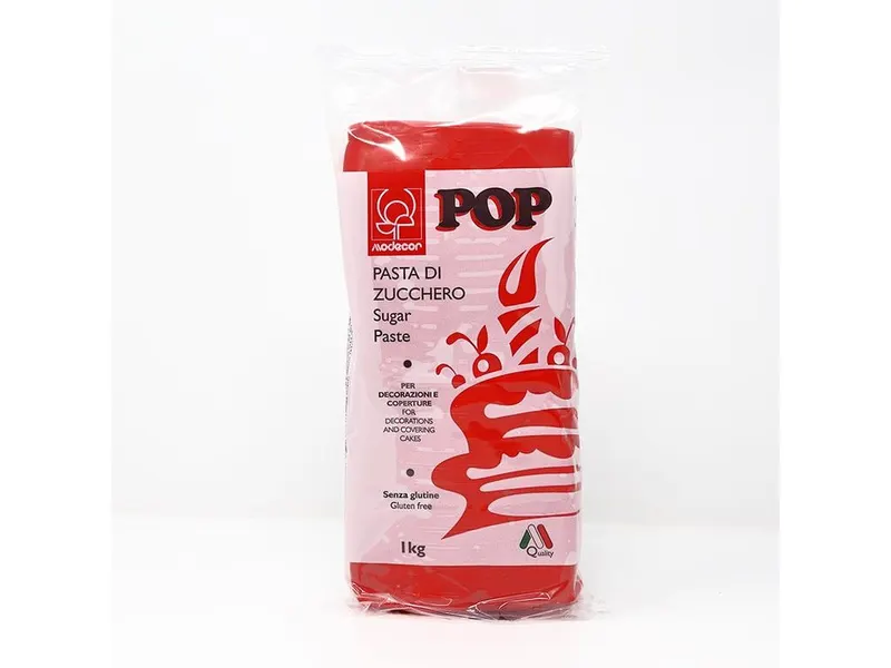 Červený fondán POP Sugar Paste na potahování dortů, 1 kg