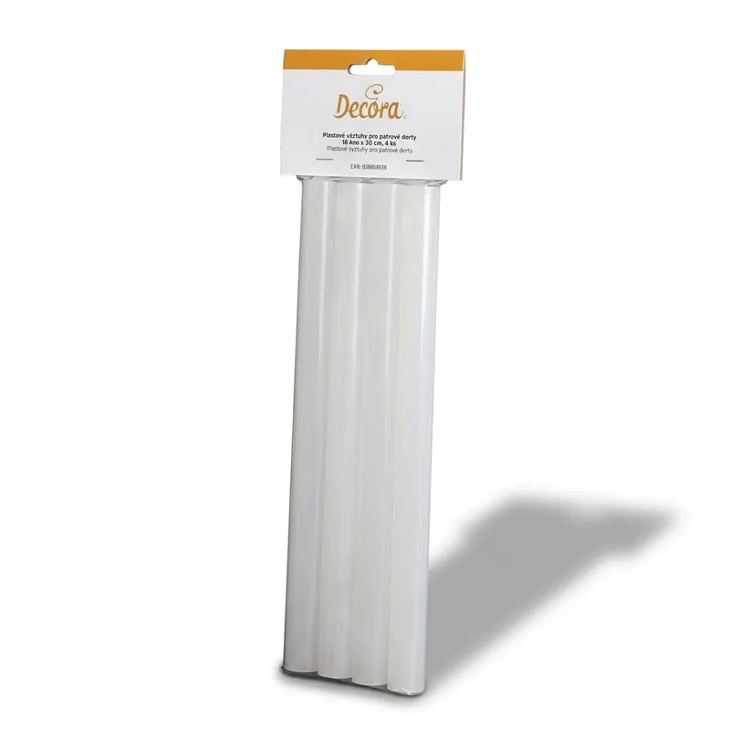 Plastové výztuhy pro patrové dorty 18 mm x 30 cm, 4 ks