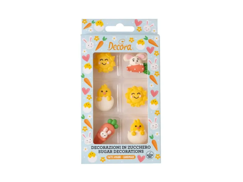 Decora cukrové ozdoby velikonoční mix pastelových barev 6 ks