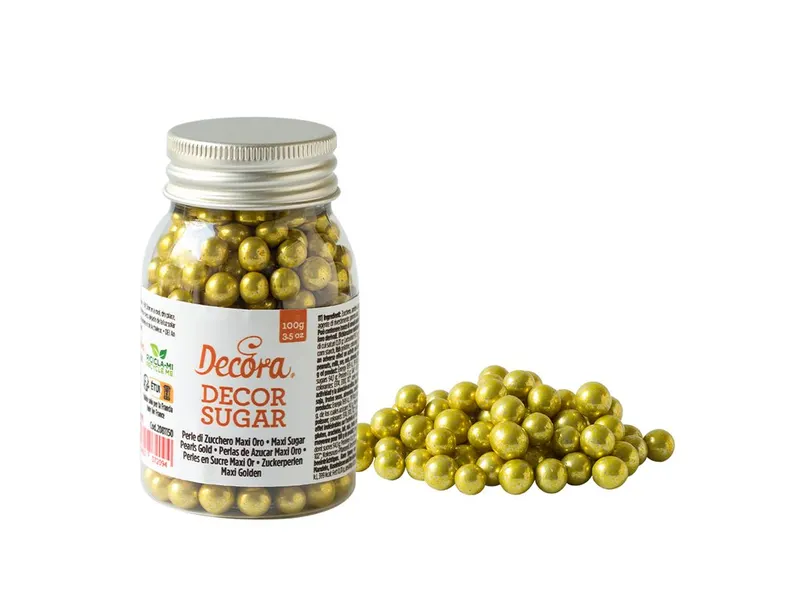 Cukrové kuličky velké zlaté 7 mm, 100 g