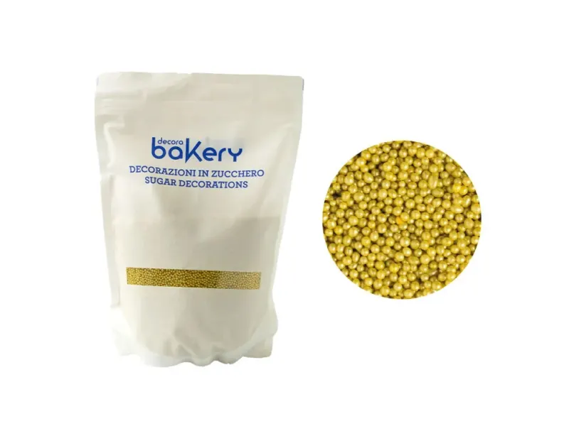 Zlaté cukrové perly mini, metalický nádech, 1 kg