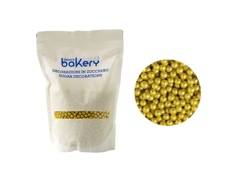 Zlaté cukrové perly střední, 5 mm, 1 kg