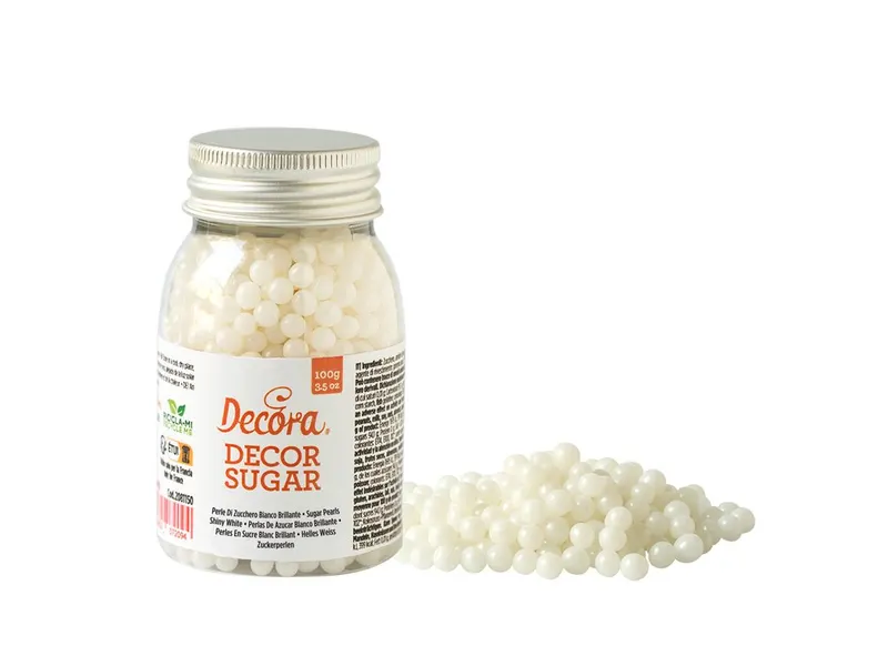 Cukrové kuličky střední bílé lesklé 5 mm, 100 g