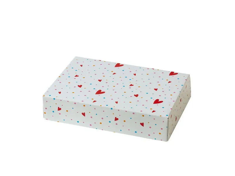 Krabice na zákusky se srdci 23,5 × 16 × 5 cm