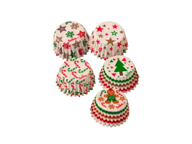 Košíčky na pralinky Decora Bon Bon vánoční motiv, 100 ks