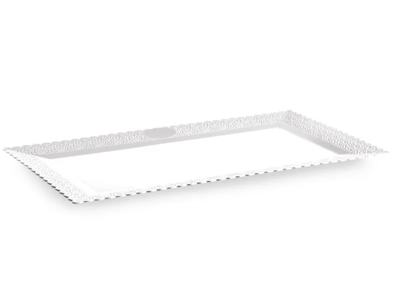 Plastový tác na roládu bílý 30 × 16 cm