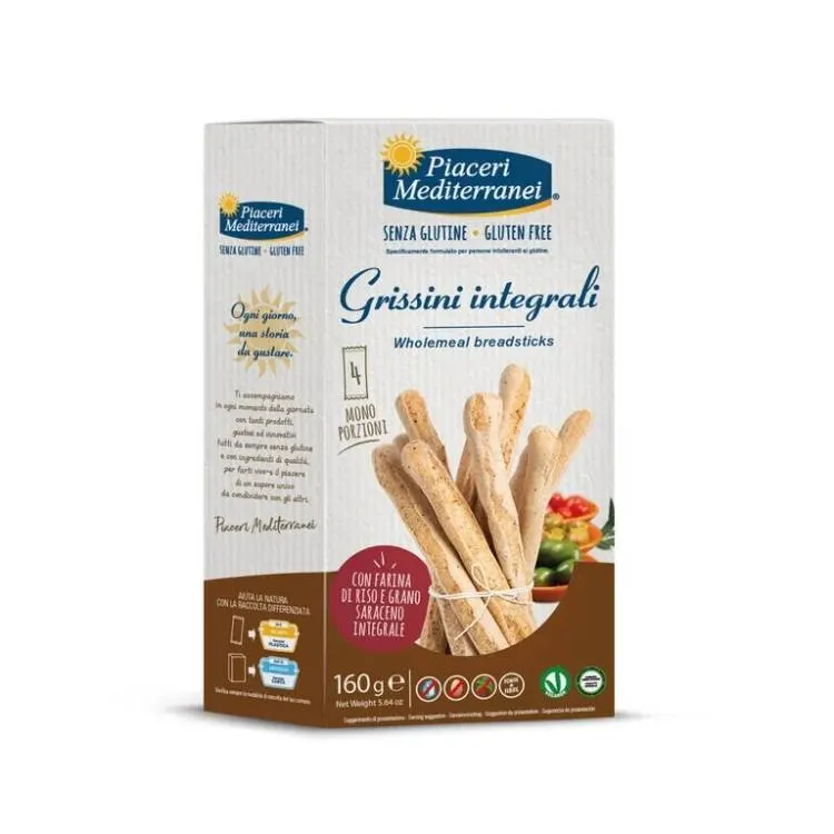 Bezlepkové celozrnné tyčinky Grissini, 4 porce, 160 g