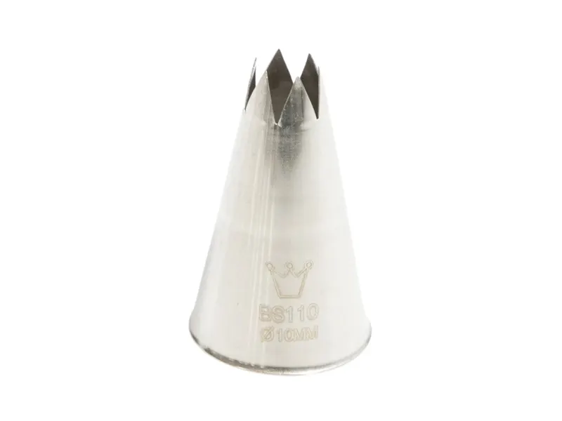 Zdobící špička řezaná nerezová 10 mm
