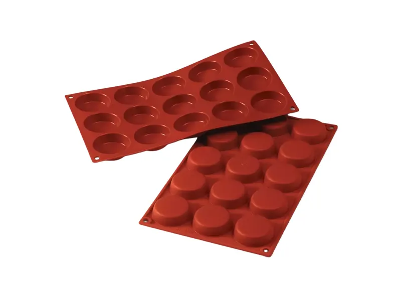 Silikonová forma Flan Mould na dezerty, průměr 5 cm, 15 ks