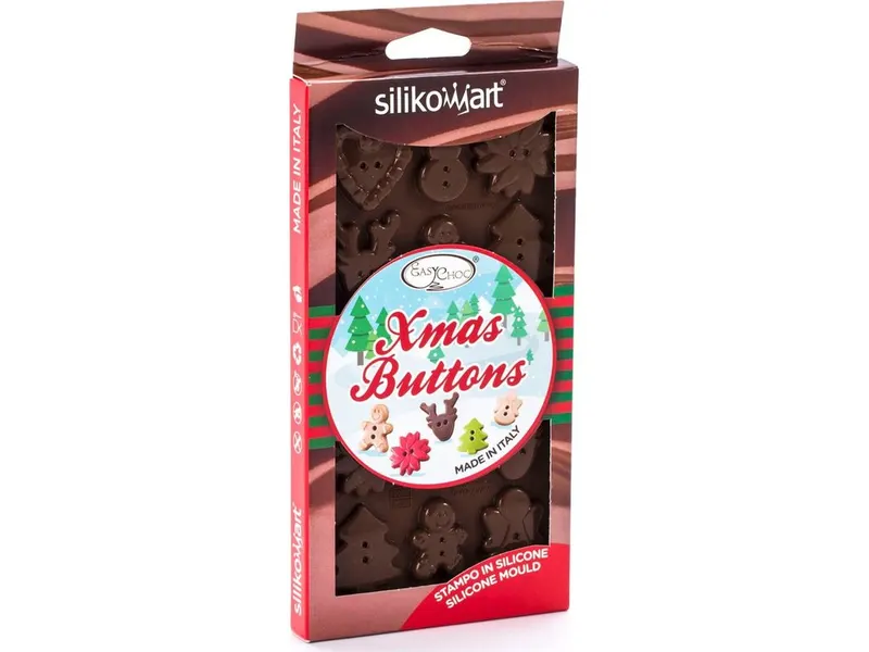 Silikonová forma na čokoládu vánoční knoflíky, 15 dutin