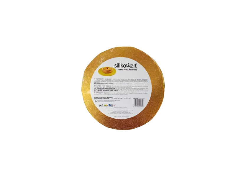 Dortová podložka kulatá zlatá 20 cm, výška 14 mm