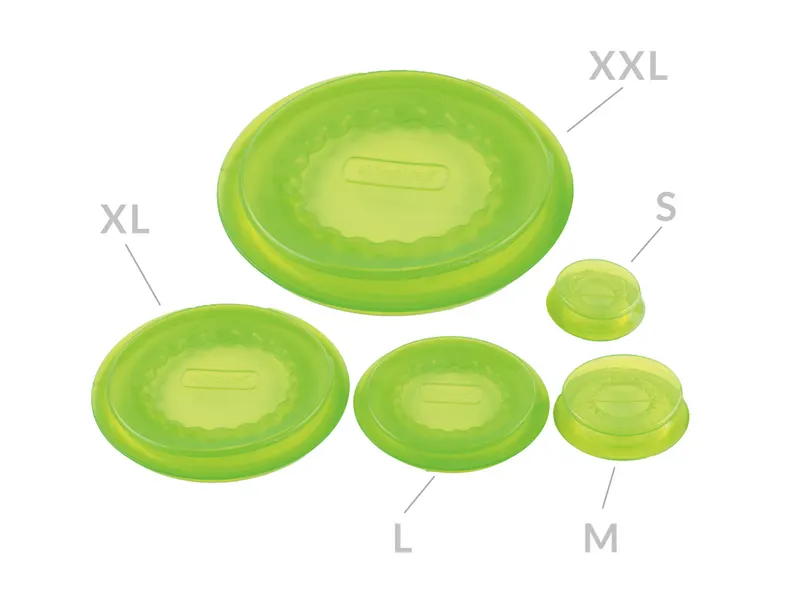 Silikonová víčka Capflex na nádoby, 5 ks, 4–16 cm