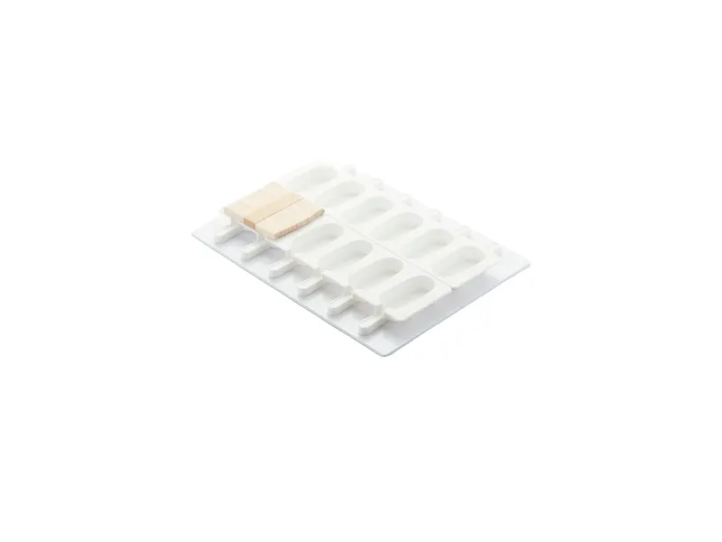 Silikonová forma na nanuky, 12 nanuků po 78 ml + 50 dřívek
