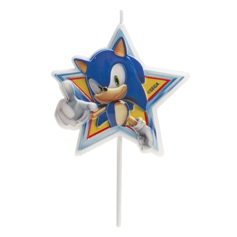 Svíčka Sonic na dort, modrá, dekorační