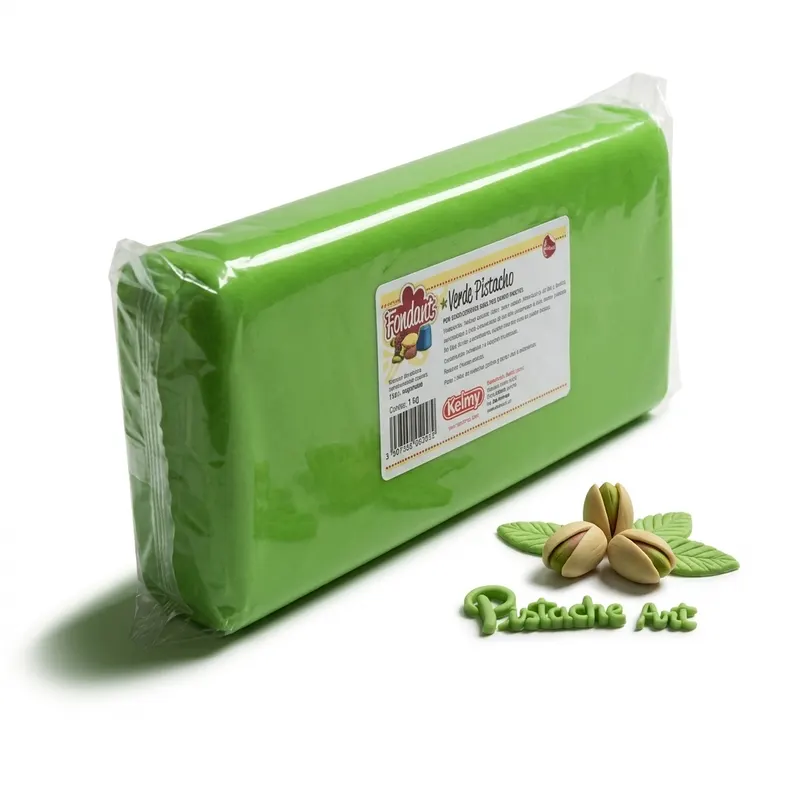 Potahovací hmota Kelmy v pistáciové zelené barvě o hmotnosti 1 kg na zdobení dortů