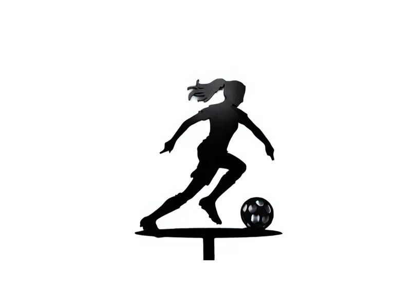 Zápich na dort fotbalistka černý, 3D tisk z PLA plastu