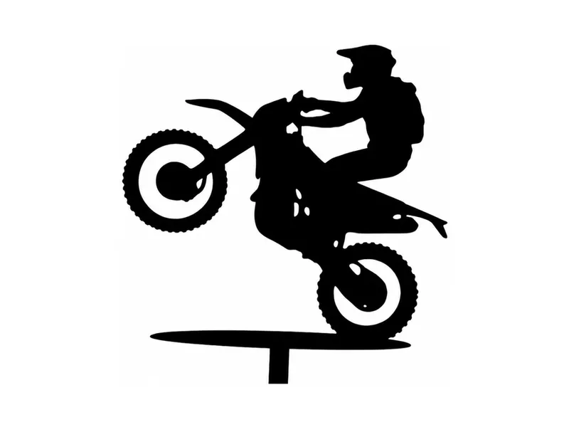 Zápich do dortu motorkář černý