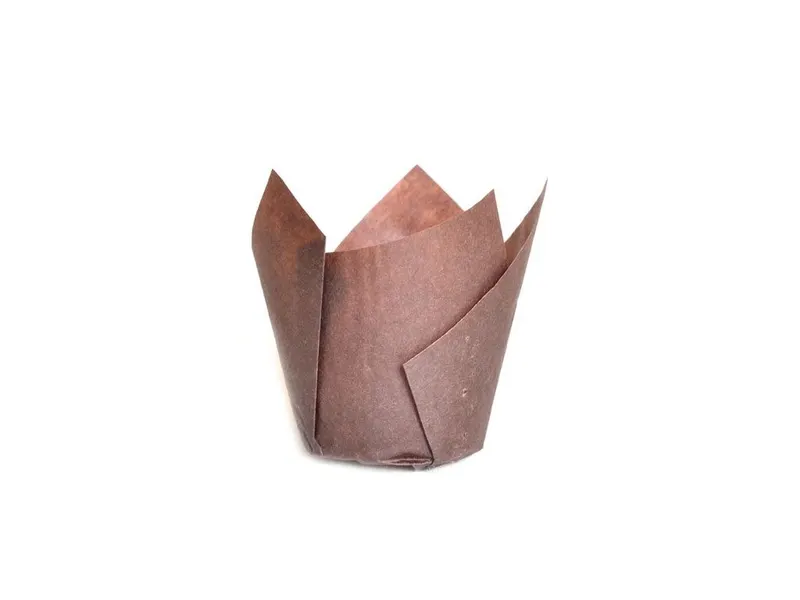 Cukrářské košíčky Tulip hnědé, výška 80 mm, 180 ks