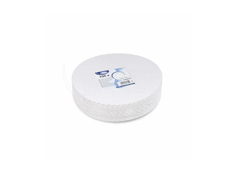 Dortové podložky kulaté bílé, průměr 22 cm, 100 ks