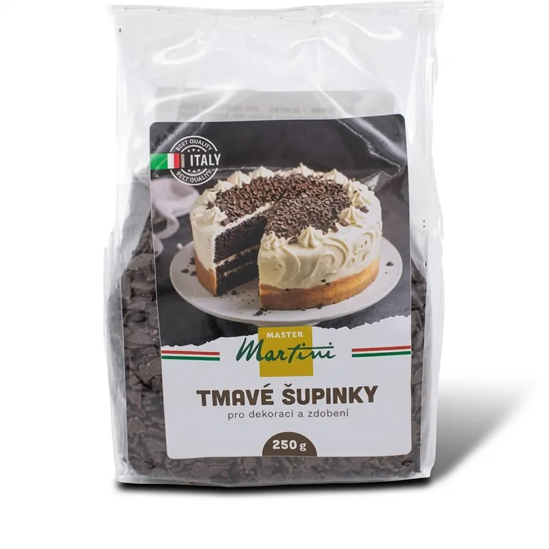 Tmavé čokoládové šupinky Master Martini 250 g
