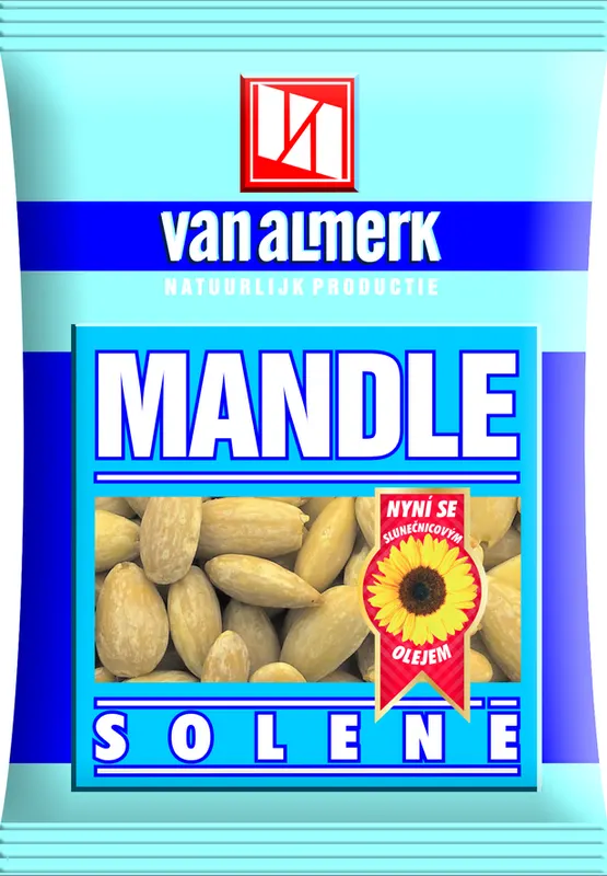 Van Almerk Mandle blanšírované pražené solené 60 g
