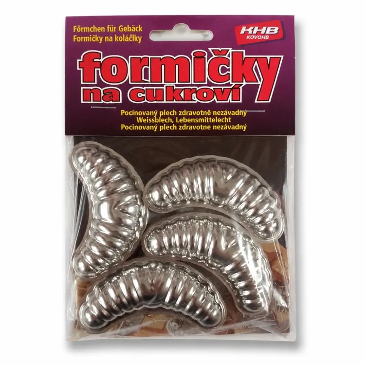 Formičky na rohlíčky z pocínovaného plechu, 30 ks