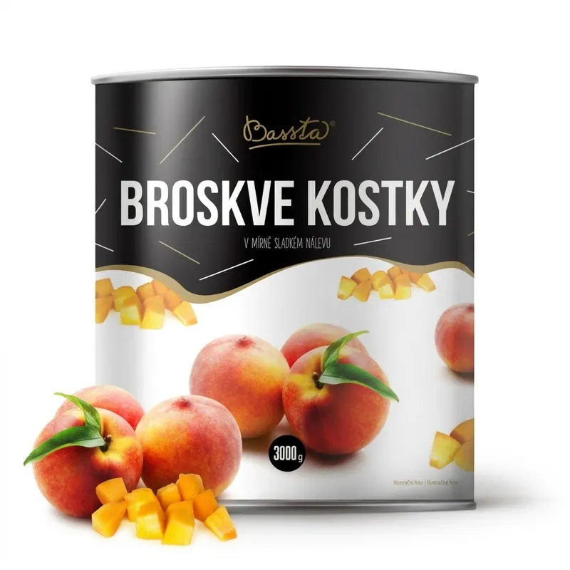 Broskve kostky v nálevu 3000 g