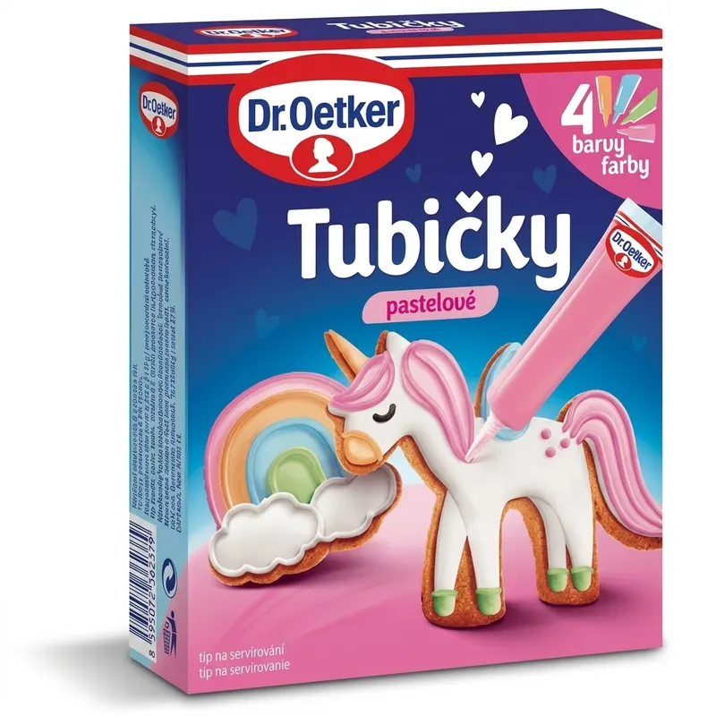 Tubičky na zdobení pastelové v pastelových barvách 4 x 19 g