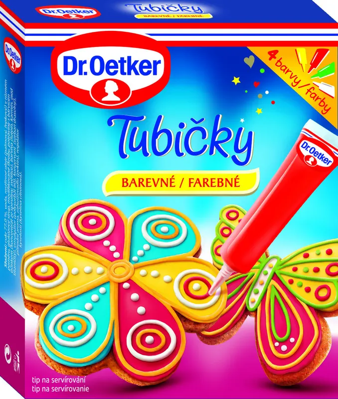 Tubičky barevné ke zdobení (4 barvy) 76 g