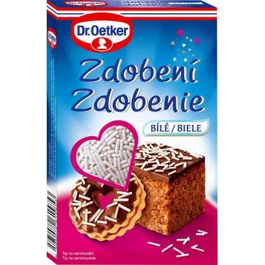 Bílé cukrové zdobení na dorty 80 g