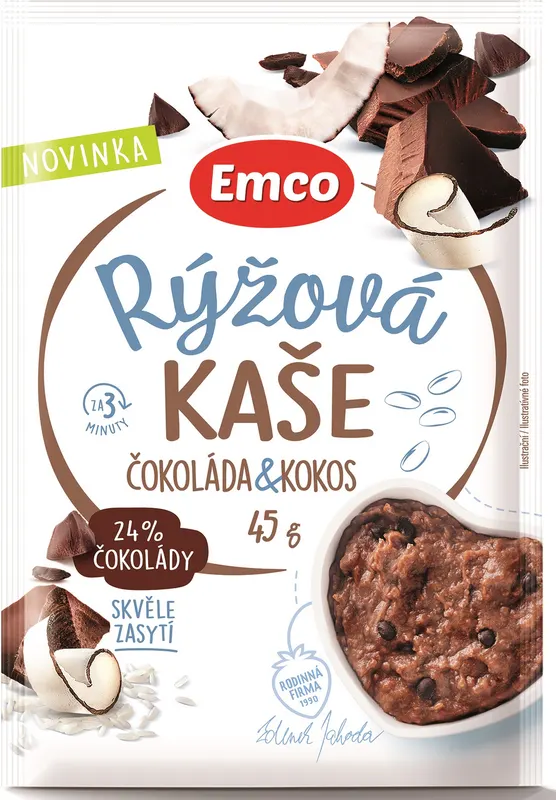 Emco Rýžová kaše čokoláda kokos 45 g