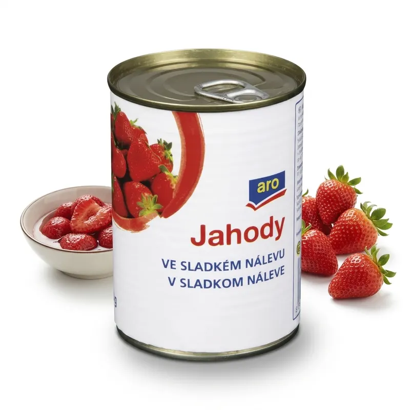 Jahodový kompot ve sladkém nálevu 425g