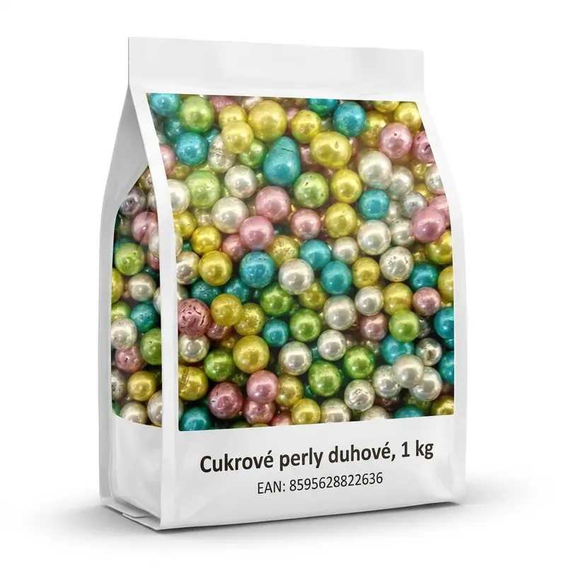 Cukrové perly duhové, 1 kg