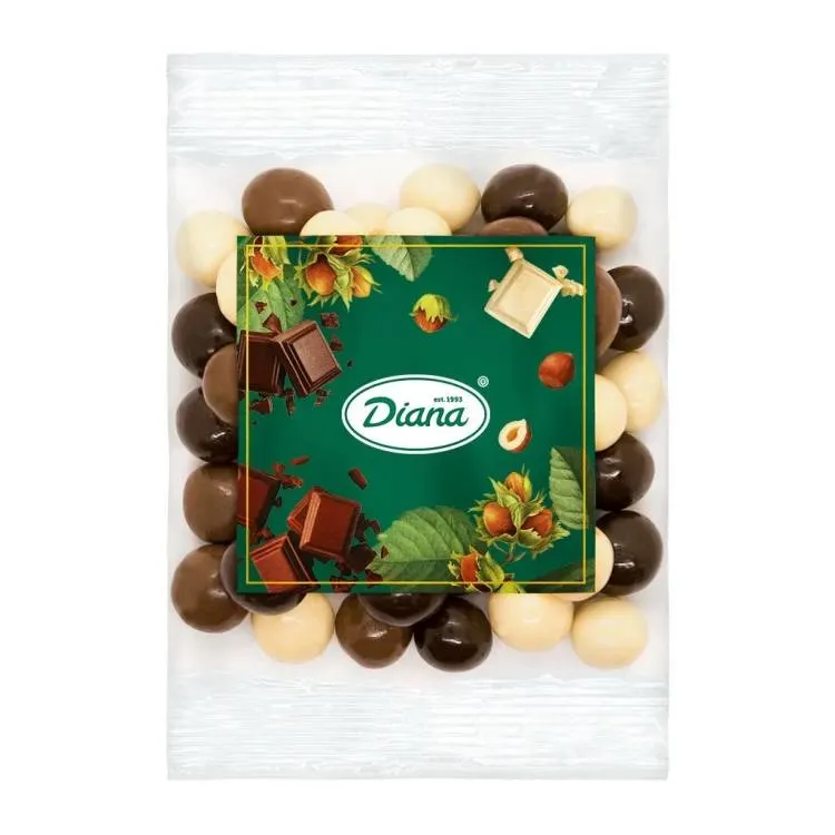 Lísková jádra v mixu čokoládových polev, 100 g