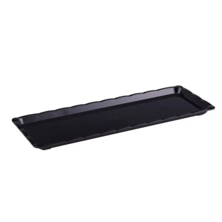 Plastová podložka pod dort obdélníková černá 10 x 30 cm