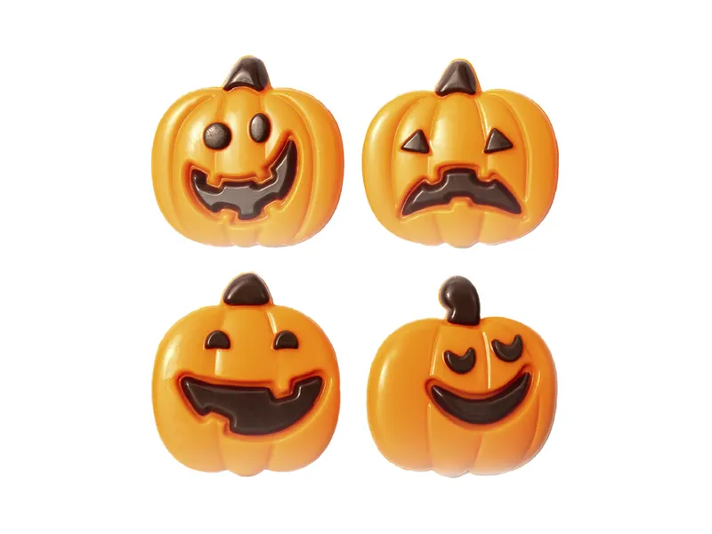 Čokoládové dekorace Halloween dýně, 90 ks