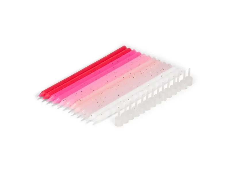 Dortové svíčky Patisse barevné s glitry 14 cm, 12 ks